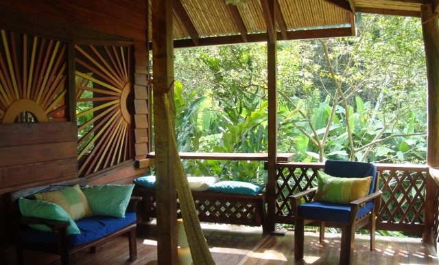 upstairs balcony seating area